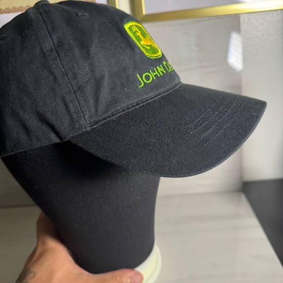 John Deere Black Hat with Green and Yellow Logo - Picture 6 of 7